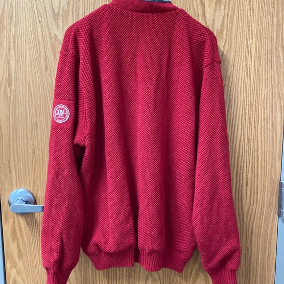 Holebrook Sweden Men's Windproof Classic Sweater Red 1/4 Zip Size XL Pullover - Picture 6 of 16